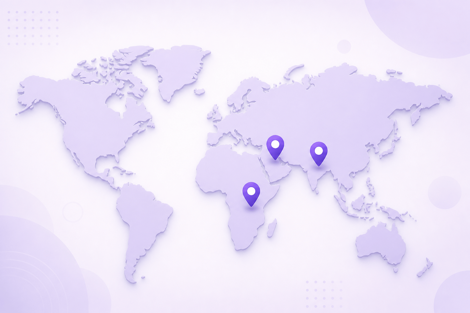 Illustrative world map with partnership opportunity markers