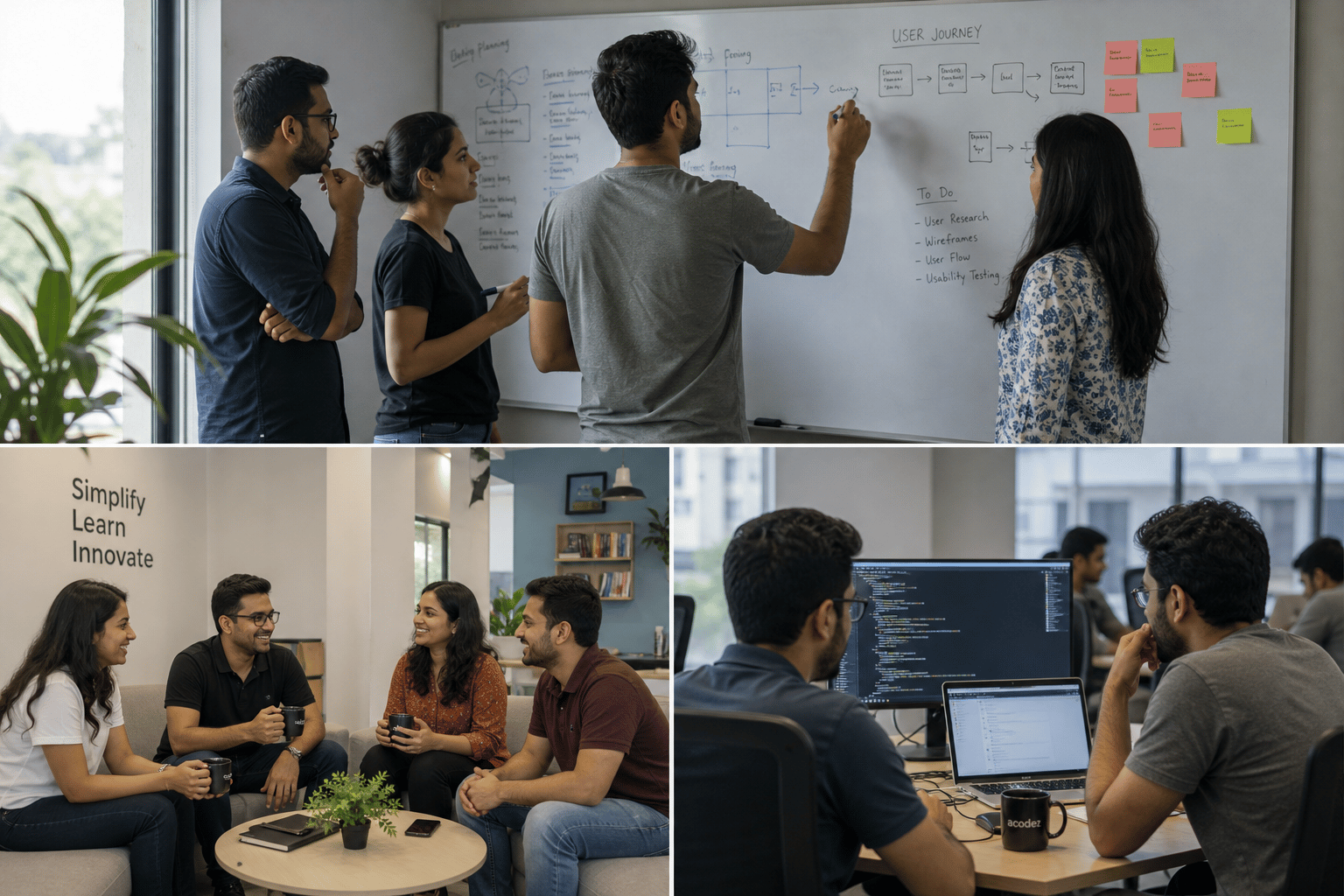 Illustrative collage of teamwork and office collaboration at d'Katia