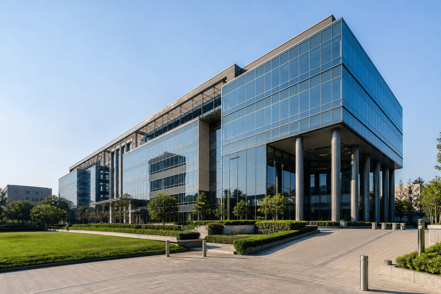 Illustrative office campus representing d'Katia's founding era