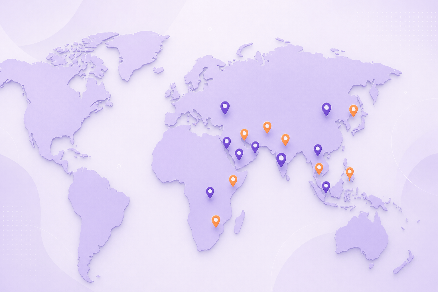 Illustrative world map of CareerBook ERP™ market opportunity