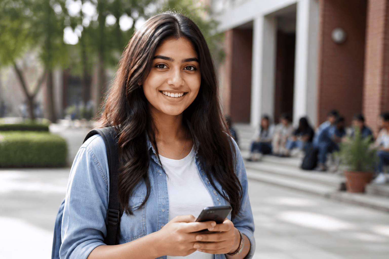 Student using CareerBook ERP™ mobile app